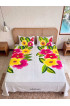 Hand Painted Rayon Bedsheet Set Queen Size
